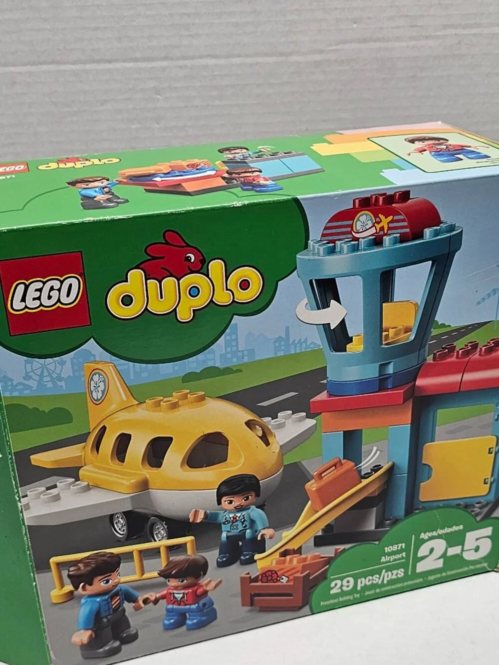 Lego Duplo Town Airport Tower Plane Pilot Luggage Boy Girl Toddler 10871 Set +